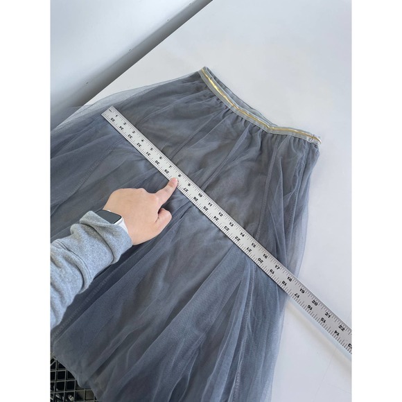 Chic Wish Skirt Women Small Grey A-Line Lined Maxi Stretch Waist Tulle Polyester - Picture 7 of 8